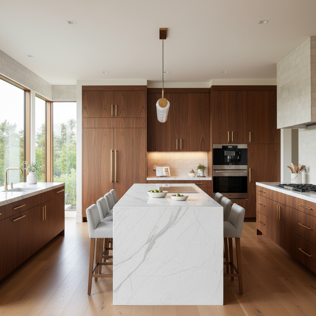 Bright upscale San Jose kitchen with premium appliances